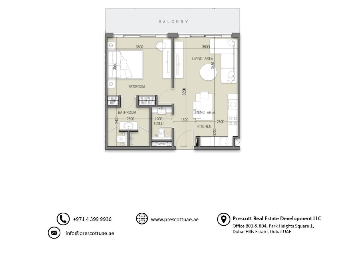 Luxury Apartment with One-Bedroom at SERENE GARDENS (Unit 1006, Type 2)