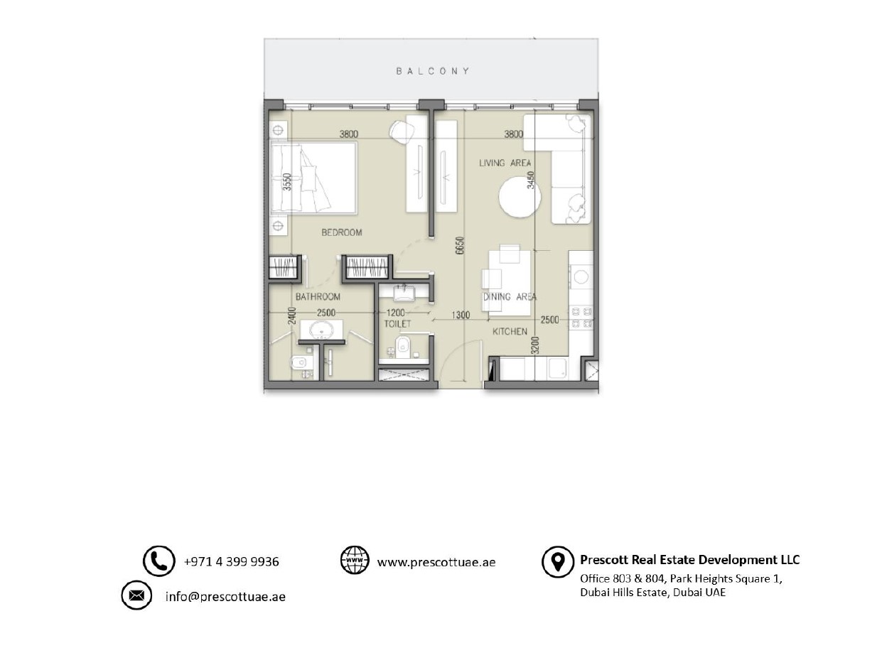 Luxury Apartment with One-Bedroom at SERENE GARDENS (Unit 1008, Type 1)