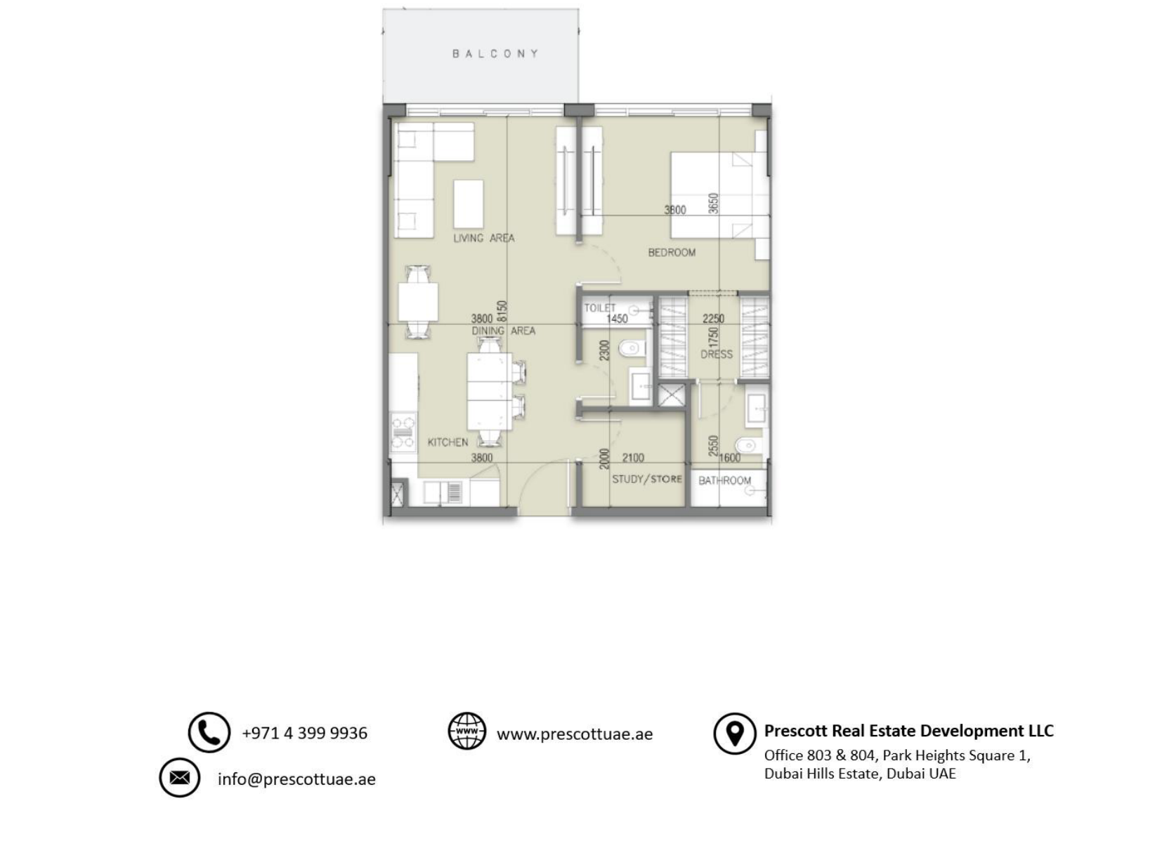 Luxury Apartment with One-Bedroom at SERENE GARDENS (Unit 107, Type 1)