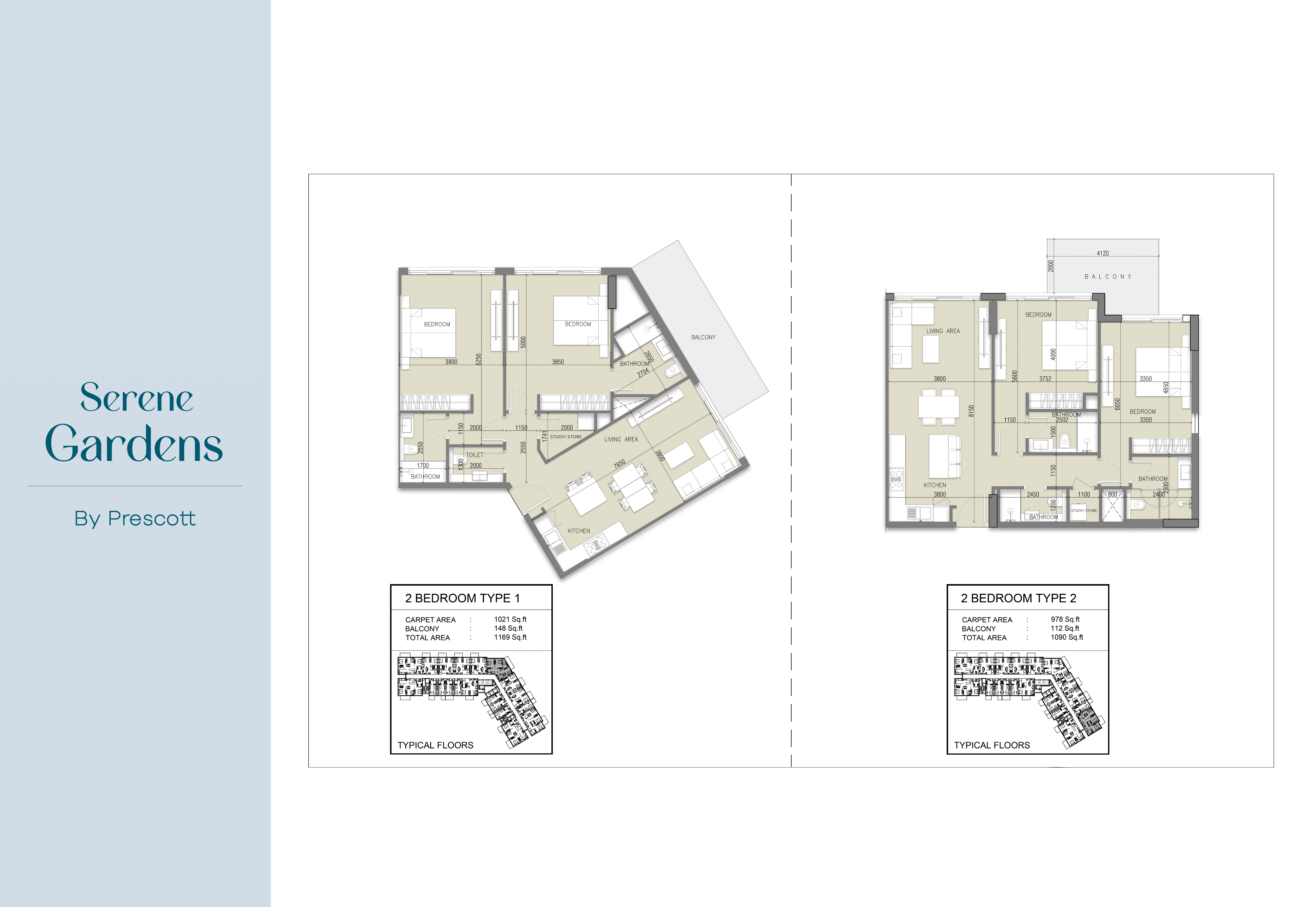 Luxury Apartment with Two-Bedrooms at SERENE GARDENS (Unit 114, Type 2)