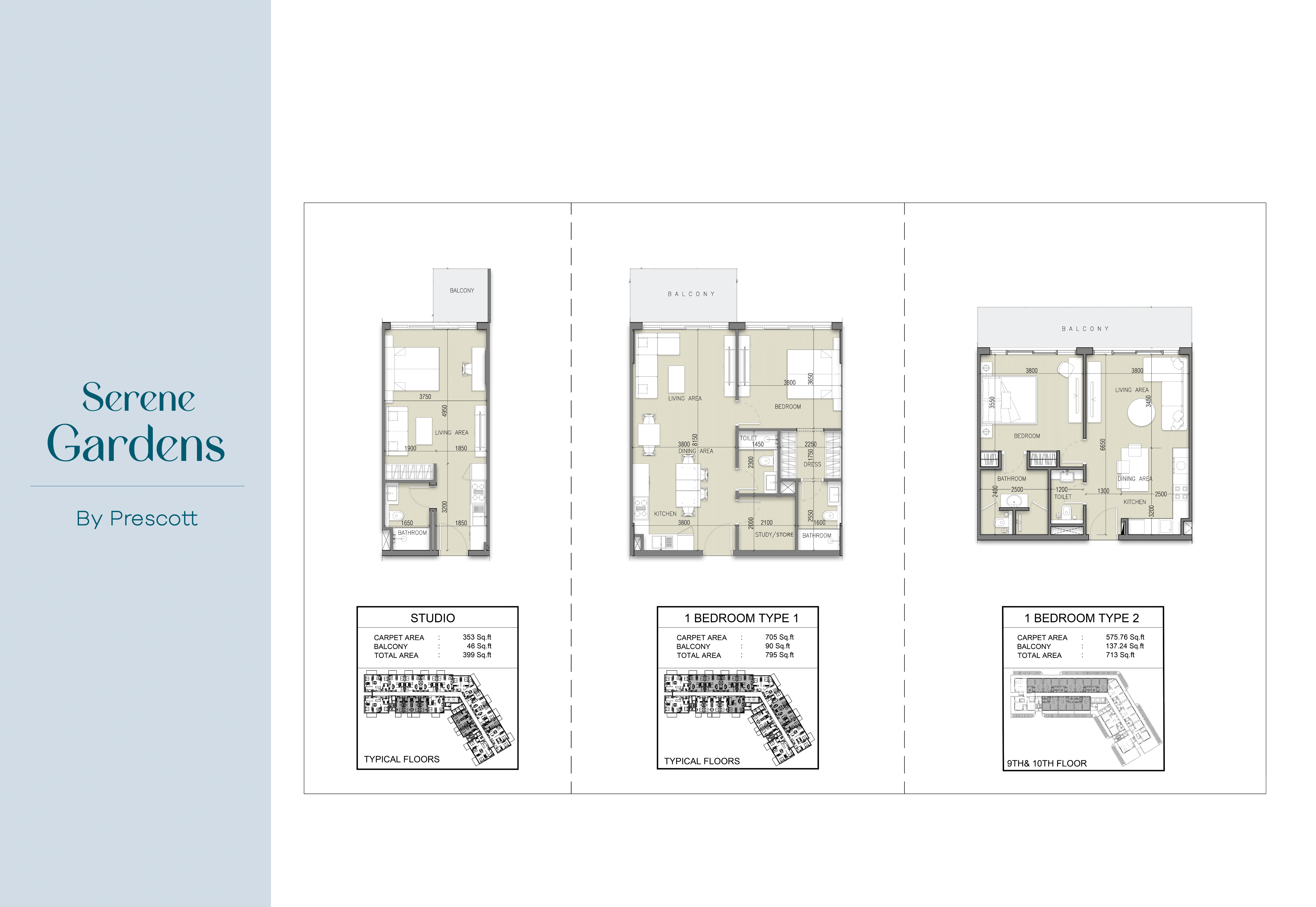 Luxury Apartment with One-Bedroom at SERENE GARDENS (Unit 1007, Type 2)