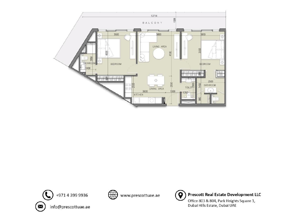 Luxury Apartment with Two-Bedrooms at SERENE GARDENS (Unit 910, Type 4)